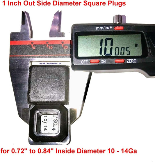 SBD's 1" Square (10 -14 Ga - 0.72" to 0.84" ID) Black Plastic Plug, Tubing End Cap, Furniture Chair Glide Inserts | Fencing Post End Inserts | by SBD