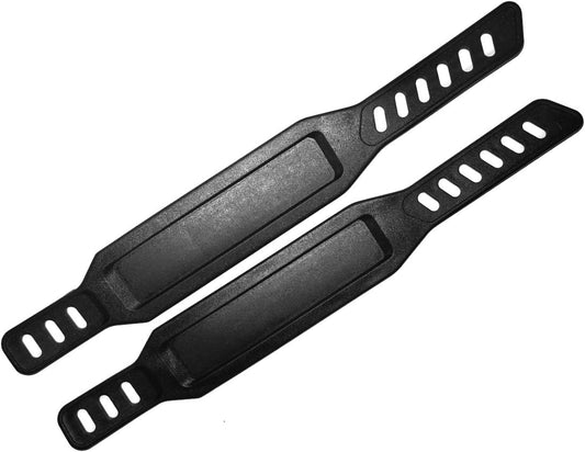 SBD's Universal Long Pedal Straps for Stationary Bikes | Fits Most Bike Pedals | Heavy Duty Adjustable Straps | Two Sides Slots (Not Ridges)