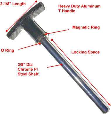 Magnetic Pin, Tensile 3-3/4" ;LOVKINH Grip (3/8" Dia ) Universal Weight Stack Heavy Duty SELECTOR Key - Deluxe Aluminum T Handle Knob - by SBD