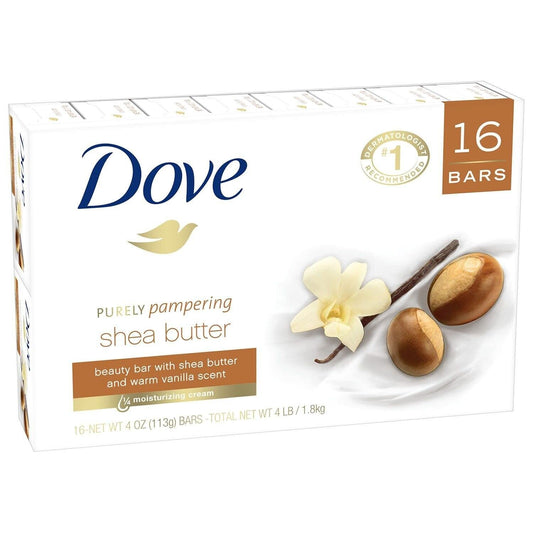 Dove Purely Pampering 135gm / 4.75oz Shea Butter Bar Soaps, Warm Vanilla Scent