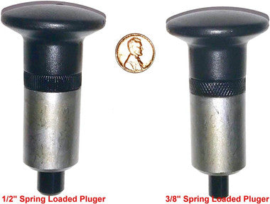 SBDs POP Pull Pin 1/2" Diameter Spring Loaded Steel Plunger 1" Diameter x 1-1/2" Length Weld ON Steel Barrel Jumbo Round Designer Hard Plastic Knob Knurled Round lock Nut.