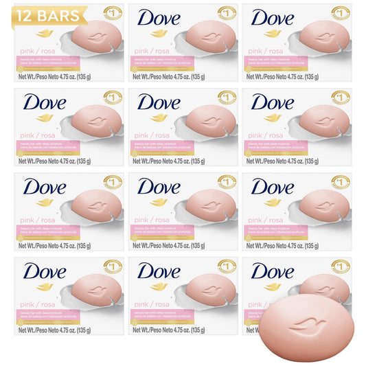 SBD's Dove Soap, Pink Beauty Bar Pack Body & Hand Soap, 135gM / 4.75Oz Ea