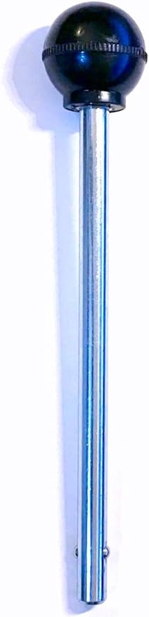 SBD's Pin, Tensile (5/16" Dia, 4-1/4" Locking Space) Round Black Knob- Universal Weight Stack Replacement PIN | Detent Hitch Locking PINS - Chrome Plated Steel Shaft with Ball Valve Locking.