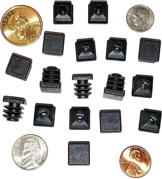 SBD's 1/2" OD Square End Caps (16-18 Ga - 0.37" - 0.40" ID Tube Covers 0.50 Square Inch Sliding Inserts