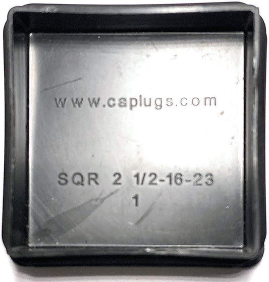 SBD's 2.50 Inch / 2-1/2” - 16-23 Ga. Genuine CAPLUGS Make Square Plastic Plugs | Tubing End Cap, Furniture Glide Inserts | Fencing Post End Caps.