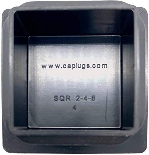 SBD's  2" OD Square Tubing Plugs 4-8 Ga Gauge for ID Size 1.56 to 1.67” Furniture Décor – Fencing Post Slides| find for Thick Heavy Gauge. By Caplugs