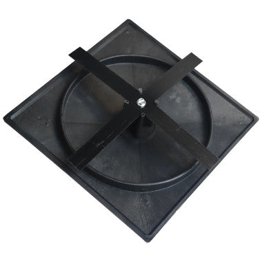 SBD's 6-1/2" OD Square Black Light Pole Top Cap | Glass-Reinforced (UV n Weather Resistant) Polyester Tubing Plug W/Four Bendable Steel Straps for 7" ID | Made in USA