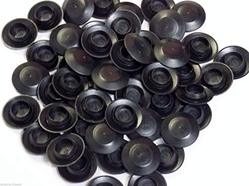 BPF 5MM Flush Mount Black Plastic Body n Sheet Metal Hole Plugs - 0.197" 5MM Hole ID - Head Dia 10 MM - Height 5MM