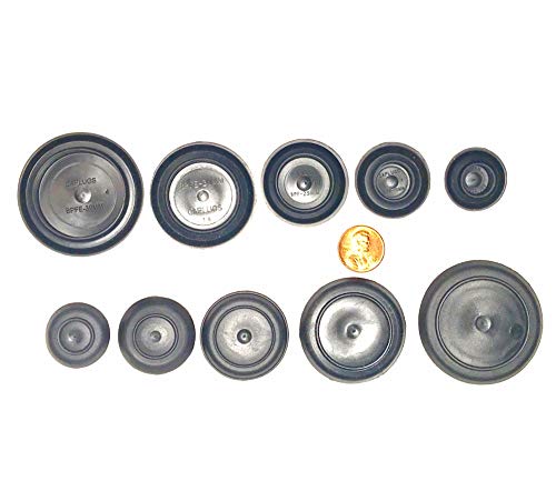 (Lot of 12) 5 Piece Black Rubber Plug for Flush Mount Body and Sheet Metal Holes | 1/2" (15 mm) to 1-1/2" (39 mm) 5 Popular Sizes | Ergonomic THERMOPLASTIC Flexible Santoprene Rubber Button Plugs