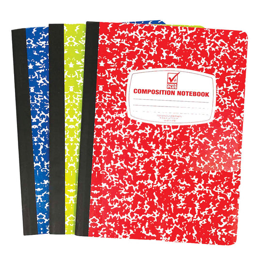 (3 PK) CHECK PLUS COMPOSITION NOTEBOOK 100 SHEET 9.75 X 7.5 IN ASSORTED