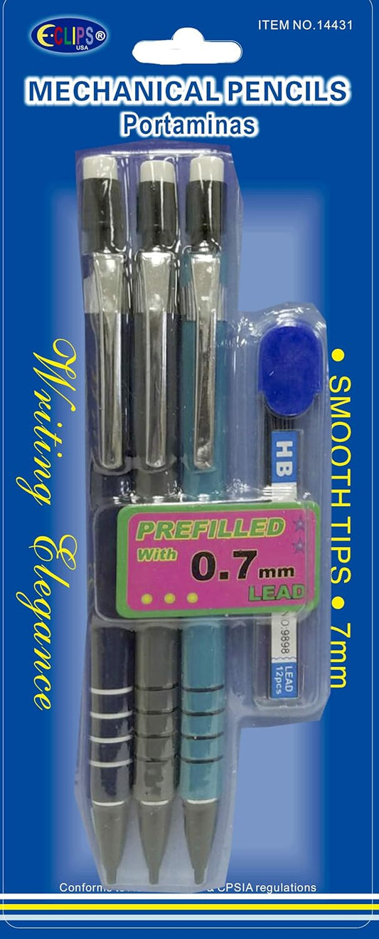MECHANICAL PENCILS WITH EXTRA LEAD BOX 0.7MM 3CT 48PK