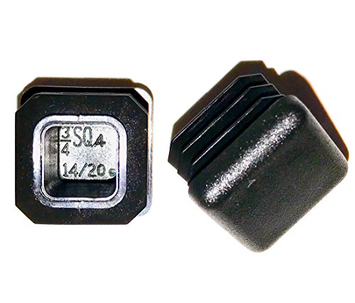 SBD's Square ID (0.75" (3/4") (Inside Diameter 0.482– .584”) Black Plastic Plug, Tubing End Cap, Furniture Chair Glide Inserts | Fencing Post End Inserts
