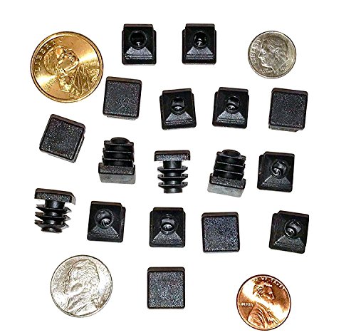 SBD's 1/2" OD Square End Caps (16-18 Ga - 0.37" - 0.40" ID Tube Covers 0.50 Square Inch Sliding Inserts