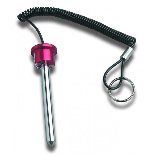 SBD RED Anodized Aluminum Knob w/ reinforced steel wire Lanyard MAGNETIC Universal Weight Stack Replacement Selector Key - 3/8" Dia 3-1/4" Locking Space DETENT Hitch PINS