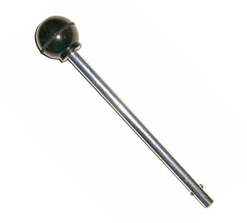 Pin, Tensile (5/16" Dia, 3-1/2" Locking Space) Round Black Knob- Universal Weight Stack Replacement PIN | Detent Hitch Locking PINS - Chrome Plated Steel Shaft with Ball Valve Locking