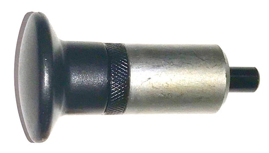 'POP' Pull Pin 3/8" Diameter Spring Loaded Steel Plunger 1" Diameter x 1-1/2" Length Weld ON Steel Barrel | | Jumbo Round Hard Plastic Knob | Knurled Round Nut