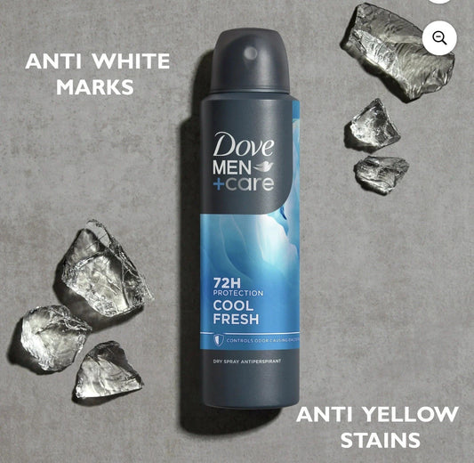 Dove Men + Care Cool Fresh 48 or 72 HR Antiperspirant Spray for Men 150ml / 5.07oz